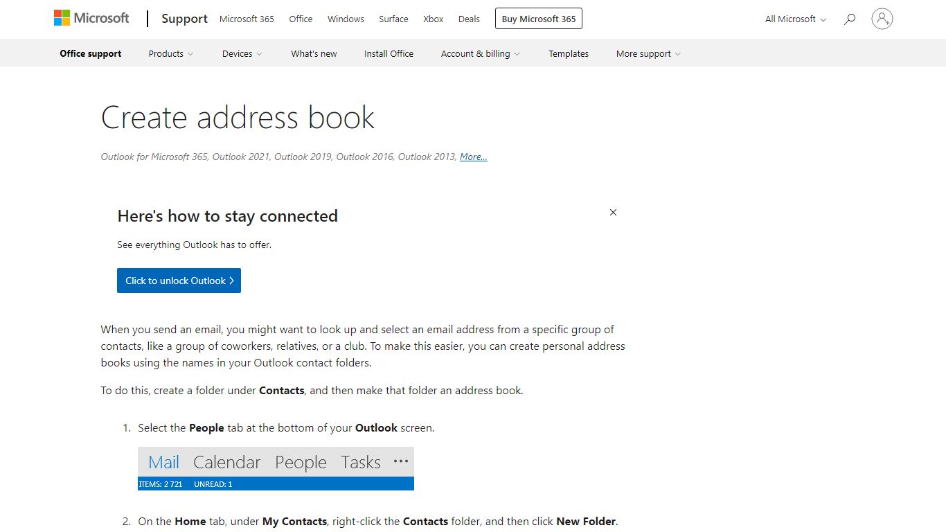 Create address book - support.microsoft.com